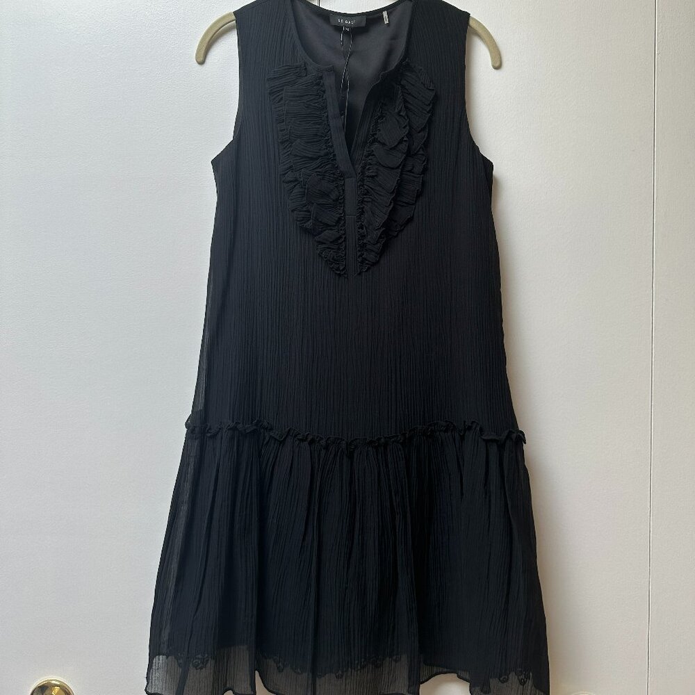 Le Gali Black Kaya Chiffon Dress, Size XS
